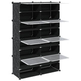 Storage Cube Organiser with 8 Cubes and Doors Black PP 4019579