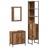 Bathroom Furniture Set with Shelf 3 pcs Brown Engineered wood 3332551