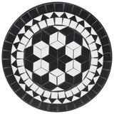 Mosaic Bistro Set Black and White Iron and Ceramic 3216354