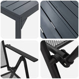 Garden Dining Set 7 pcs Anthracite Powder-coated Steel 3378814