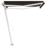 Manual Retractable Awning with LED 300x250 cm Anthracite 3069504