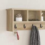 Wall-Mounted Coat Rack with Shelf Sonoma Oak 100 x 16 x 26 cm 874325