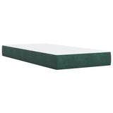 Box Spring Bed with Mattress Dark Green 90x200 cm Velvet 3286225