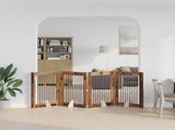 Dog Gate with Stands 4 pcs Old Wood 80 x 100 cm Engineered Wood 892047