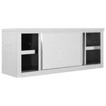 ZNTS Kitchen Wall Cabinet with Sliding Doors 120x40x50 cm Stainless Steel 51053