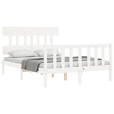 Bed Frame without Mattress White 140x190 cm Solid Wood Pine 3193317