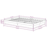 819907 Bed Frame without Mattress Solid Wood 140x200 cm