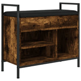 Shoe Bench Smoked Oak 65.5x32x57.5 cm Engineered Wood 835204