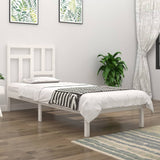 Bed Frame without Mattress White 90x200 cm Solid Wood Pine 3104529
