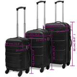 Three Piece Hardcase Trolley Set Black 45.5/55/66 cm 91141