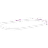 Table Top 100x50x3.8 cm Oval Solid Wood Acacia 370096