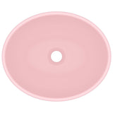 Luxury Basin Oval-shaped Matt Pink 40x33 cm Ceramic 146922