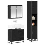Bathroom Furniture Set 3 pcs Black Oak Engineered Wood 3402535