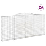 Arched Gabion Baskets 6 pcs 400x30x180/200 cm Galvanised Iron 3146922