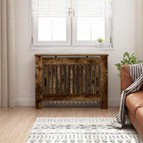 Radiator Cover Smoked Oak 112 x 19 x 81.5 cm Engineered Wood 884108