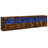 Sideboard with LED Lights Smoked Oak 283x37x67 cm 3209020