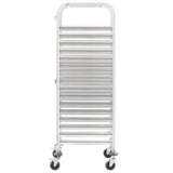 Kitchen Trolley for 16 Trays 38x55x163 cm Stainless Steel 50920