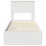 Storage Bed with Headboard White 75 x 190 cm Engineered Wood 3410847