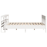 Bed Frame without Mattress White 200x200 cm Solid Wood Pine 3306253