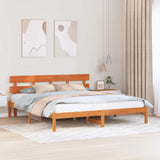 Bed Frame with Headboard Brown 180 x 200 cm Solid Pine wood 872154