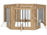 Dog Gate with Stands 6 pcs Artisan Oak 60 x 80 cm 892108