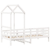 Day Bed with Roof without Mattress White 80x200 cm Solid Wood 3282327