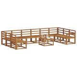 Outdoor Sofa Set 11 pcs Natural Solid Acacia Wood 3367077