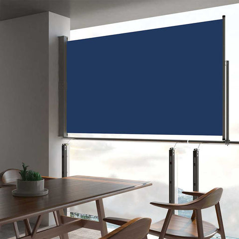 Patio Retractable Side Awning 140 x 300 cm Blue 48347
