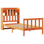 ZNTS Bookcase Bed without Mattress Wax Brown 90x200 cm Solid Wood Pine 3321758