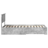 Bed Frame with Drawer Concrete Grey 90 x 200 cm Engineered Wood 3410943