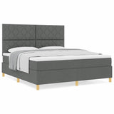 Box Spring Bed with Headboard Dark grey 180 x 200 cm Fabric 3339715