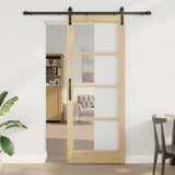 Sliding Door ORKDAL Natural and Black 83 x 211 cm 3331831