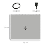 Set of Four 3 x 3m Gazebo Replacement Walls - Light Grey T3398P310861
