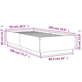 Bed Frame without Mattress Grey Sonoma 90x200 cm 3209728