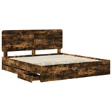 Bed Frame Smoked Oak Engineer Wood 3412571