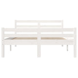 Bed Frame without Mattress White Solid Wood 135x190 cm Double Double 814795