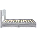 Bed Frame with Storage and Headboard Grey Sonoma 140 x 200 cm 3414382