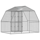 Bird Cage with Door Silver Galvanised Steel 3294912