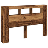 LED Headboard Old Wood 160x18,5x103,5 cm Engineered Wood 857688