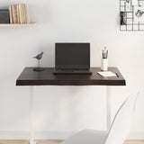 Table Top Dark Brown 80x60x cm Treated Solid Wood Live Edge 364011