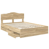 Bed Frame with Drawer Sonoma Oak 140 x 200 cm Engineer Wood 3413000