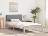 Bed Frame with Upholstered Headboard Light Grey 100 x 200 cm 877929