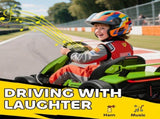 24V Electric Go Kart for Kids with Adjustable Seat for 6-12 Years, Green T3398P422372