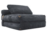 3 in 1 Convertible Corduroy Floor Sofa Bed, Oversized Fold Out Chaise Lounge with High Density T5592P539605
