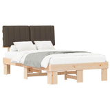 Bed Frame with Upholstered Headboard Taupe 120 x 190 cm 877507