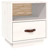 Bedside Cabinet White 40x34x45 cm Solid Wood Pine 818297