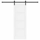 Sliding Door 73.5 x 211 cm Engineered Wood White and Black 3449976