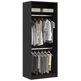 Wardrobe with Shelf Black Oak 80 x 50 x 200 cm Engineered Wood 3345119
