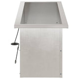 Garden Planter with LED Silver 30 x 80 x 30 cm Stainless Steel 8008106