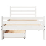 ZNTS Bed Frame without Mattress White 90x200 cm Solid Wood Pine 3301605